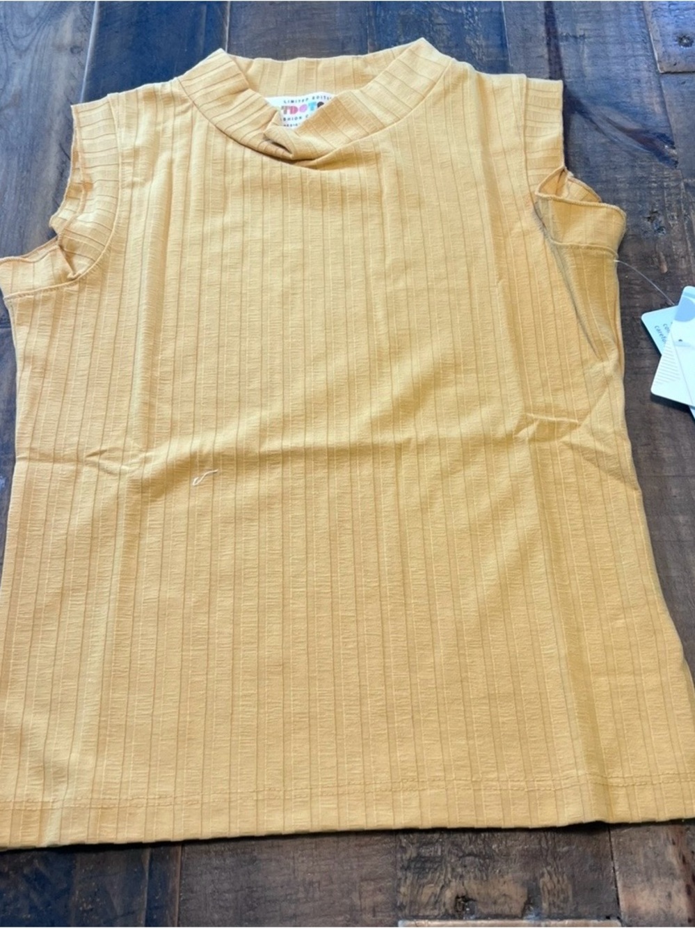 Dot Dot Smile sleeveless tank top golden yellow ribbed size 8/10 girls new